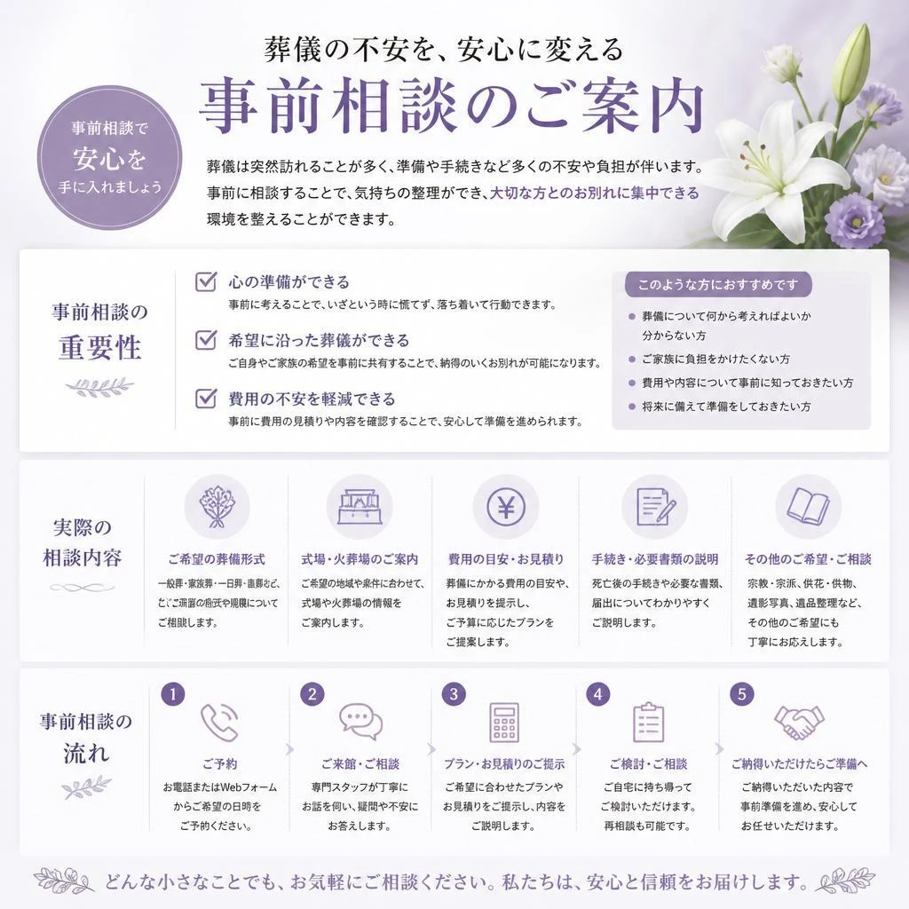 不安を解消する事前相談